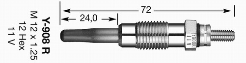 NGK Izzítógyertya Y-908R_NGK